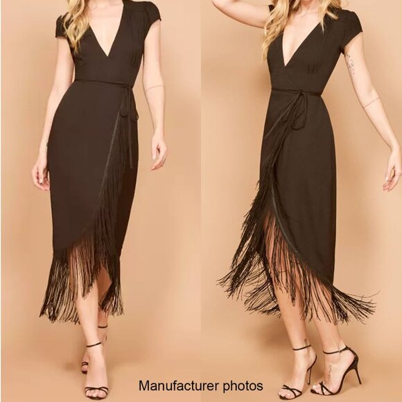 Reformation Wrap Fringe Midi Dress - Picture 11 of 11